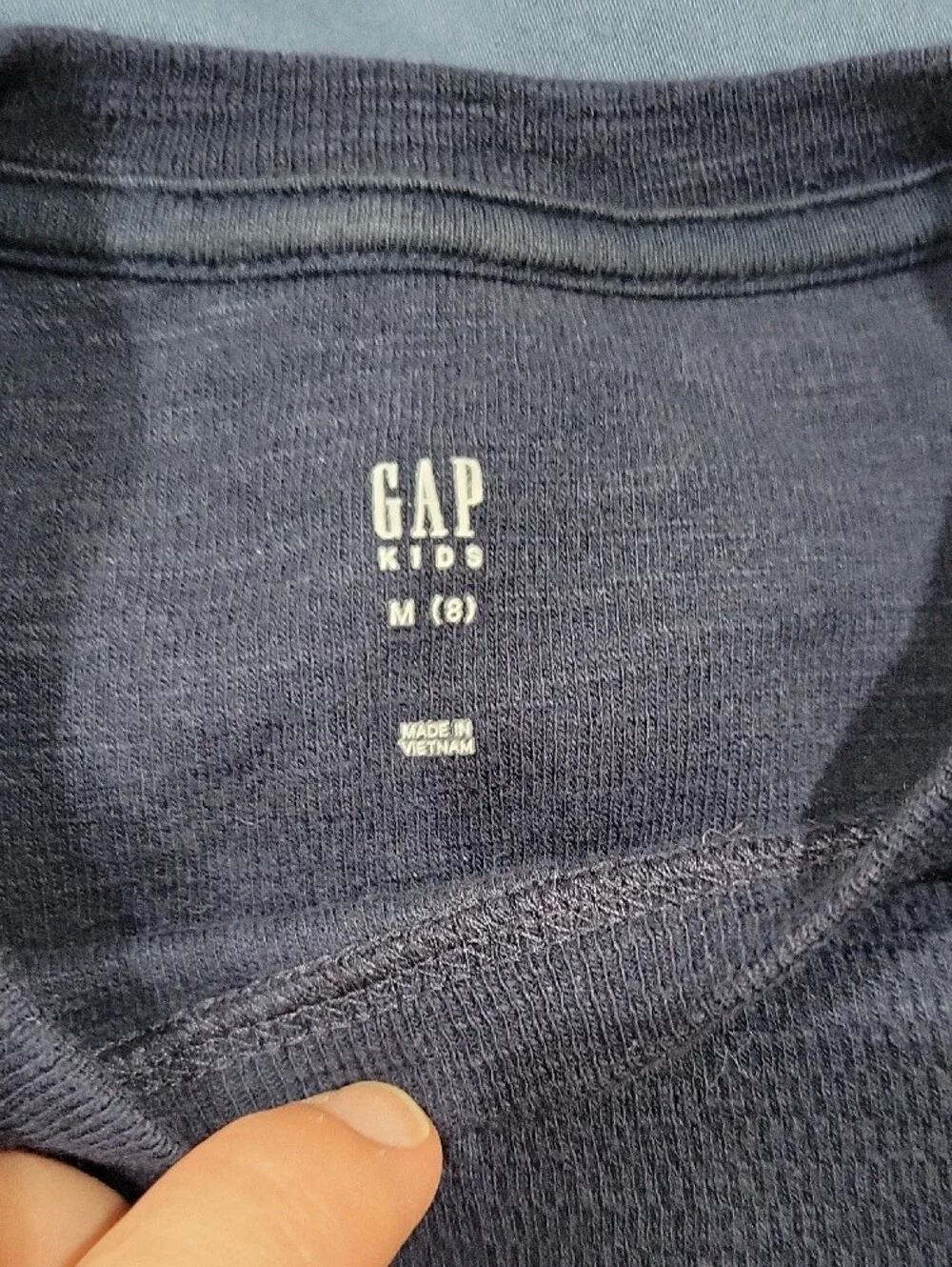 GAP Boy’s Dark Navy Waffle Long-Sleeve Tee